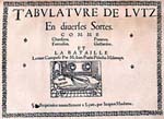 Page de titre de la tablature de luth de 1549