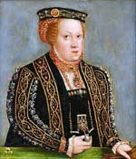 Catherine d'Autriche Princesse de la dynastie des Habsbourg-Archiduchesse d'Autriche-Reine consort de Pologne (musée Czartoryski de Cracovie). Source : wiki/ Catherine d'Autriche (1533-1572/ domaine public