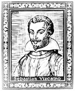 Sebastián Vizcaíno explorateur espagnol du 16ème siècle des Amériques, de l'océan Pacifique et de l'Asie de l'Est. Dans une gravure du 17ème siècle.