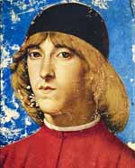 Pierre II de Médicis fils aîné de Laurent le Magnifique, dit Piero le Malheureux par Domenico Ghirlandaio/ (Napoli, Biblioteca Nazionale). 