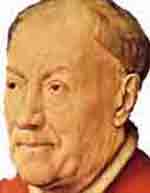 Portrait du cardinal Niccolò Albergati âgé, par Jan van Eyck (musée d'Histoire de l'art de Vienne). Source : wiki/Niccolò Albergati/ domaine public