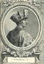 Philippe Ier de Savoie Évêque de Valence de 1241 à 1267-Archevêque de Lyon de 1246 à 1267 (gravure de 1701). Source : wiki/ Philippe Ier de Savoie/ domaine public