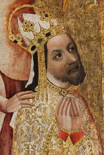 Portrait de Charles IV (détail du couronnement), par Maître Théodoric. (couvent de Sainte Agnès de Bohême)