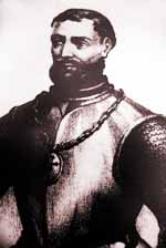 Francisco Hernández de Cordoba explorateur espagnol du sud du Mexique et de l'Amérique centrale. Actif au 16ème siècle Vice-royauté de Nouvelle-Espagne. Conquistador du Yucatán. (Peinture originale au Museo Historico Naval, Veracruz, Mexique).