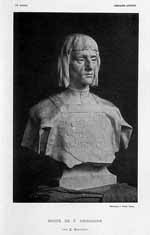 Buste de Gringore portant le tabard de héraut du duc de Lorraine, par Bussière. 