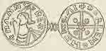 Monnaie de Magnus Ier de Norvège dit le Bon Roi de Norvège de 1035 à 1047-Roi de Danemark de 1042 à 1047. Source : wiki/Magnus Ier (ro de Norvège)/ domaine public