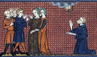 Nonnos priant à genoux (enluminure du XIVe s.).