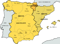 La péninsule Ibérique du temps de Miguel de la Paz.