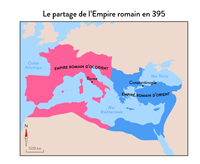 l'empire romain d'occident et l'empire d'orient en 395