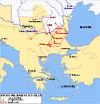 Invasions Goths en 250 et 251 et batailles contre les romains. Source : wiki/ Bataille d'Abrittus/ licence : CC BY-SA 3.0
