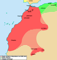 Empire chérifien alaouite à son apogée au début du 18ème siècle, sous le règne de Moulay Ismaïl.