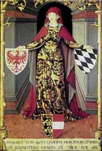 Margret von Gots Gnaden Herczogin von Bairn - huile sur toile, 16ème siècle. Source : wiki/ Marguerite de Carinthie/ domaine public