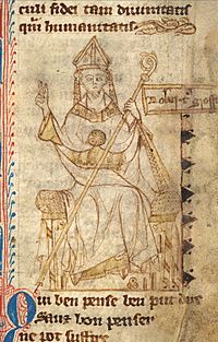 Portrait de Robert Grossetête datant du 13ème siècle (British Library). Source : wiki/Robert Grossetête/ Domaine public