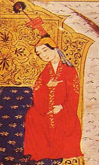 Sorgaqtani Princesse de la tribu mongole des kéraïtes d'après Rashid al-Din dans Djami al-Tawarikh, début du xive siècle. Source : wiki/Sorgaqtani/ domaine public