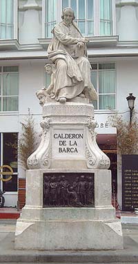 Monument Calderón à Madrid. Sculpture de Joan Figueras Vila (1878). (photo lj 2008)