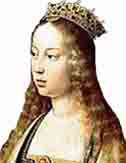 Isabelle 1ère de Castille dite Isabelle la Catholique Reine de Castille de 1474 à 1504-Reine d'Aragon, de Sicile de 1479 à 1504