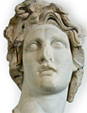 Buste de Hélios, musée archéologique de Rhodes.