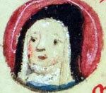 Portrait de Marie dans Arbor genealogica regum Franciae, 15ème siècle.