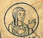 Détail de la Généalogie des Ottoniens, 12ème siècle. Hedwig de Saxe