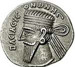 Monnaie de Vononès 1er, roi des Parthes. Source : wiki/Vononès Ier/ licence : CC BY-SA 3.0