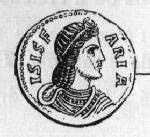 Hélène, la fille de Constantin 1er , sur une pièce de monnaie romaine.