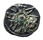 Un styca d'argent frappé durant le second règne d'Æthelred. (source : wiki/ Photographié par : York Museums Trust Staff)