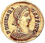 Solidus représentant Flavius Honorius Empereur d'Occident de 395 à 423