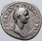 Denarius frappé en l'honneur de Domitilla à titre posthume par son frère Domitien