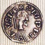 Denier frappé au nom de Pépin 1er d'Aquitaine, émis vers 817-838.