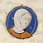 Adèle de Normandie, dans une miniature du 14ème siècle. Source : wiki/Adèle de Normandie/ Domaine public