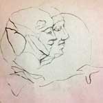 Illustration d'un sceau trouvé à Séleucie du Tigre, réalisé durant la régence de Laodicé III vers 212 av. jc. Antiochos le Jeune est au premier plan.