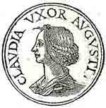 Clodia, portrait imaginaire du Promptuarii Iconum Insigniorum de Guillaume Rouillé – 1553. 