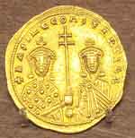 Basile II et Constantin VIII sur une pièce d'or.