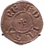 Monnaie de Guthrum (Æthelstan), roi d'Est-Anglie. 