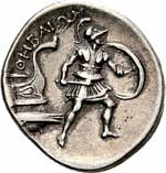 Revers d'une pièce thébaine en argent de 302 à 286 av. jc représentant Protésilas. Source : wiki/ Protésilas/ licence : CC BY-SA 3.0