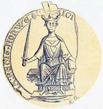 Sceau du roi Haakon IV Haakonsson de Norvège, daté de 1247/1248, Oslo. (Dessin de Hakon Thorsen)