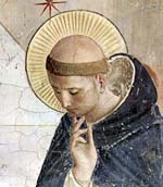 Saint Dominique, détail du Christ aux outrages, une fresque de Fra Angelico au couvent San Marco.