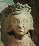 Le roi Ottokar Ier (sculpture du 13ème siècle). (source : wiki/Ottokar Ier de Bohême/ Auteur Utilisateur : Acoma)