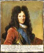 Portrait de François-Henri de Montmorency (1693), d'après Hyacinthe Rigaud, musée Condé. Source : wiki/François-Henri de Montmorency-Luxembourg/ domaine public