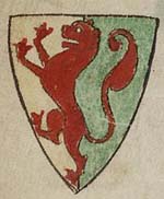 "Blason de Guillaume le Maréchal par Matthew Paris (mort en 1259), British Library MS Royal 14 C VII f. 117 (Source : Wiki/domaine public)"