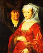 Ansegisèle d'Arnoul ou Ansegisel et son « pouse Begga par Paul Rubens (musée d'Histoire de l'art de Vienne). Source : wiki/Ansegisel/ domaine public