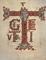 Page du sacramentaire de Drogon Archevêque de Metz en 834