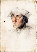 Portrait (probable) de Louis de Brézé, comte de Maulévrier, école de Jean Clouet (1475–1540), 16ème siècle, Musée Condé, Chantilly. 
