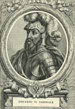 Édouard de Savoie dit le Libéral Comte de Savoie, d'Aoste et de Maurienne de 1323 à 1329 . Source : wiki/Édouard de Savoie/ domaine public
