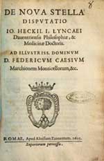 Frontespiece of 'De Nova Stella Disputatio' by Johannes van Heeck, 1605. Source : wiki/ Johannes van Heeck/ licence : CC BY-SA 4.0