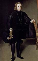 Le prince Baltazard-Charles d'Autriche vers 1642, attribué à Juan Bautista Martínez del Mazo. (Musée du Prado) Source : wiki/Balthazar-Charles d'Autriche/ domaine public
