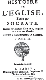 Histoire ecclésiastique de Socrate le Scolastique. Source HISTLJJPG Archive