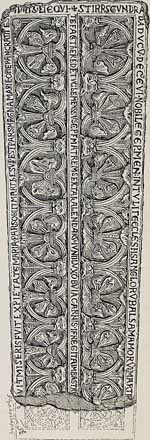 "Mémorial en marbre de Tournai de Gundred, comtesse de Surrey, illustré dans les monuments chrétiens de Charles Boutell en Angleterre et au Pays de Galles (1854)"