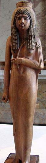 Statuette d'Ahmès-Néfertary divinisée conservée au musée du Louvre.