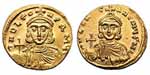Solidus de Léon III et de son fils Constantin V. source : /wiki/ Léon III l'Isaurien/ licence : CC BY-SA 3.0